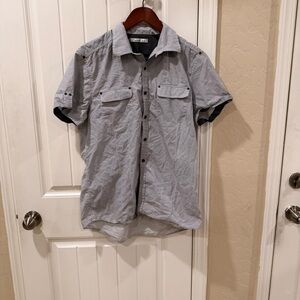 Kenneth Cole New York Light Gray Casual Button Down Shirt